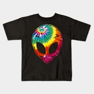 Alien Head Tie Dye For Space Lovers Kids T-Shirt